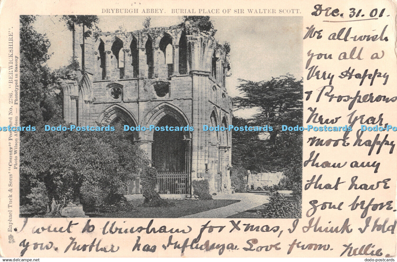 R414764 Dryburgh Abbey Burial Place of Sir Walter Scott Berwickshire Tuck County