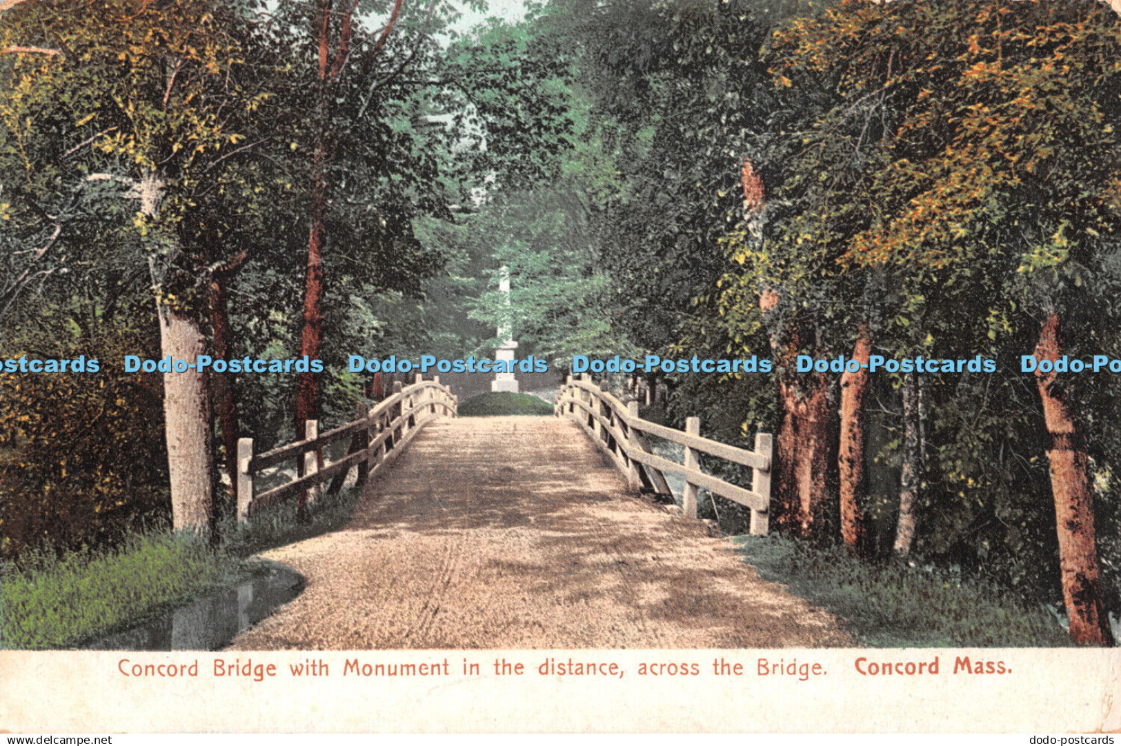 R430686 Concord Bridge with Monument in the distance across the Bridge Concord M