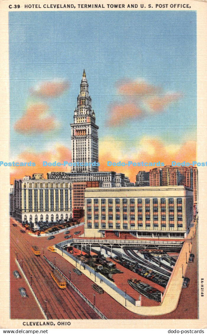 R430741 C 39 Hotel Cleveland Terminal Tower and U S Post Office Cleveland Ohio G