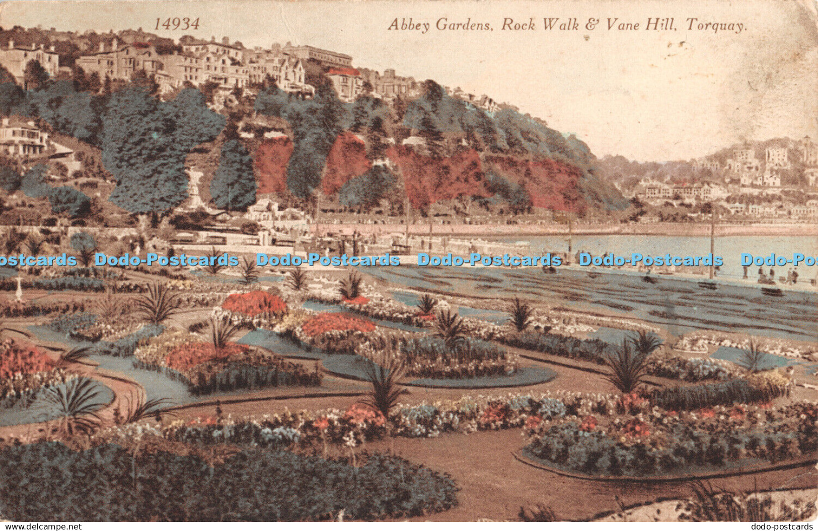 R443155 Torquay Abbey Gardens Rock Wall and Vane Hill 1928