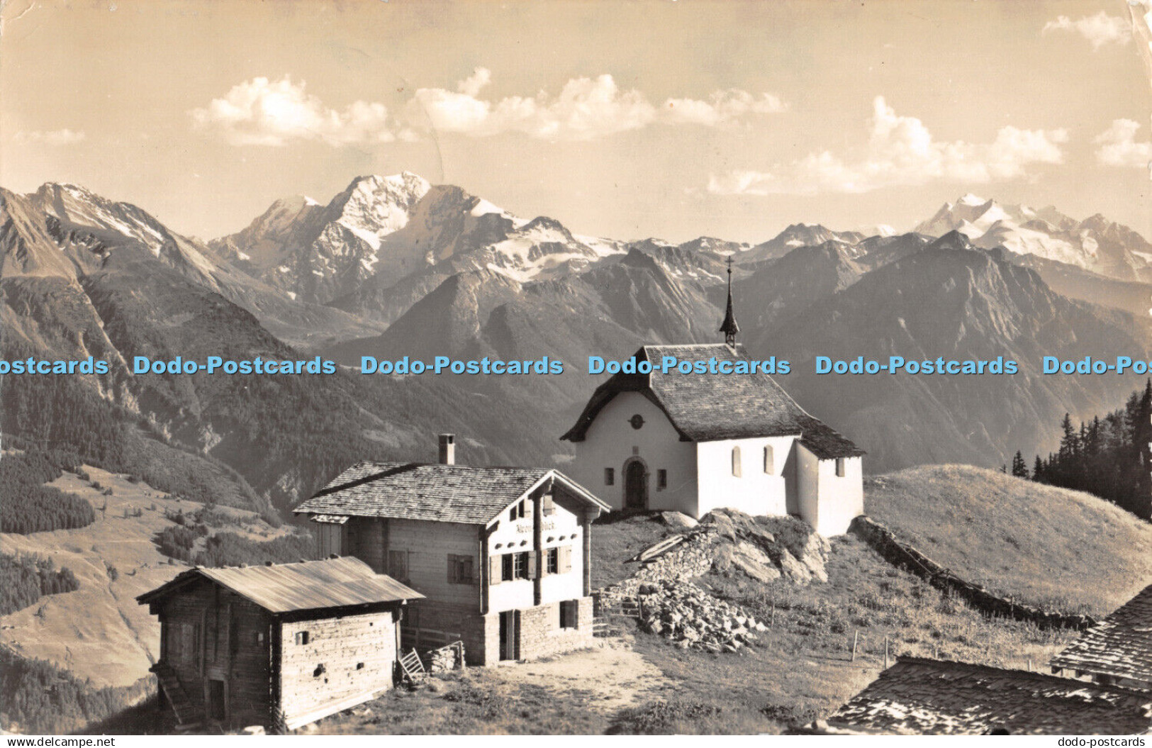 R457442 Die Kapelle Bettmeralp ob Betten Hubschhorn Weissmies Fletschhorn Gyger