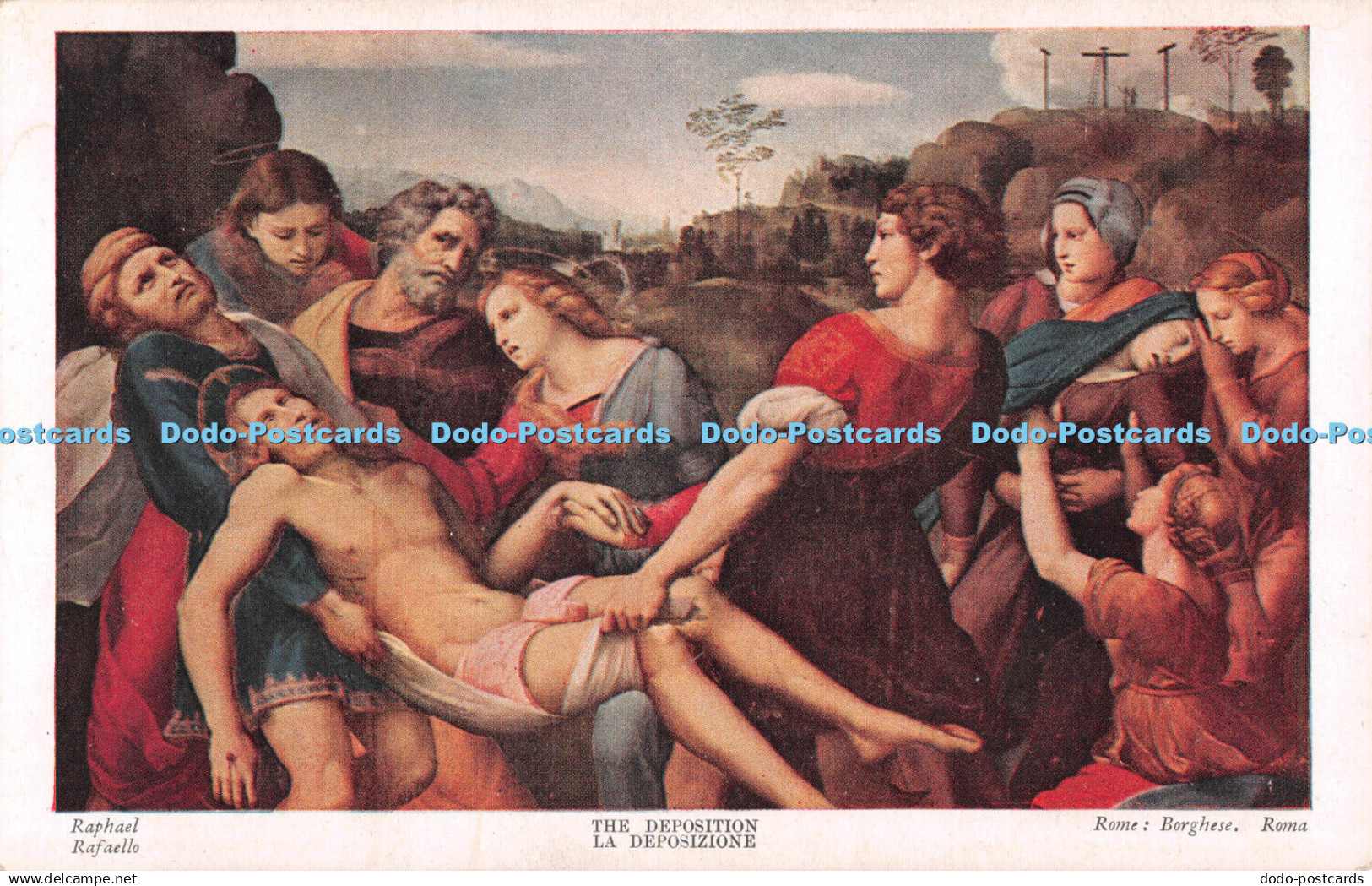 R487748 Raphael Rafaello The Deposition La Deposizione Rome Borghese Roma Medici