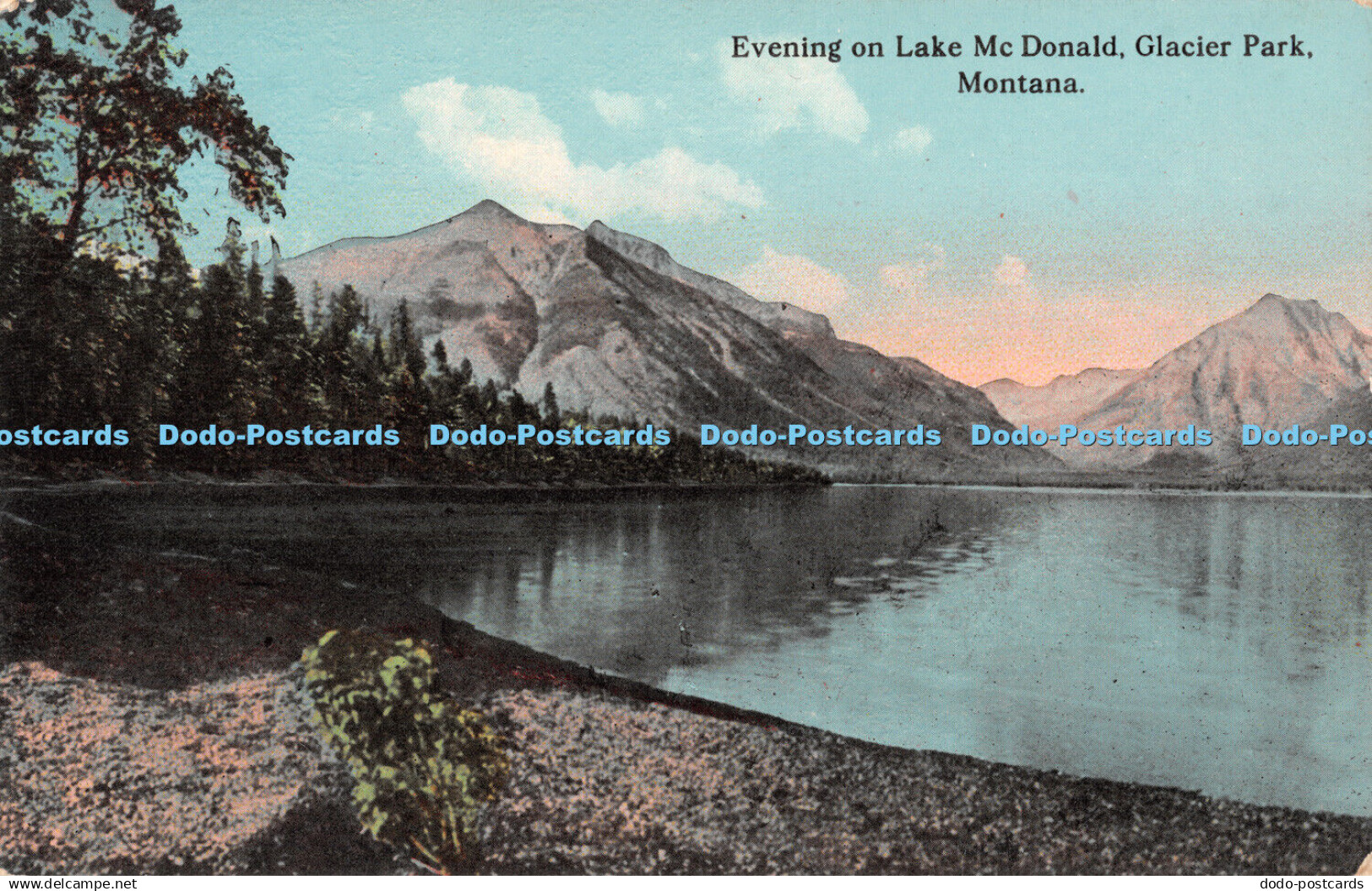 R508676 Evening on Lake Mc Donald Glacier Park Montana Chas E Morris Great Falls