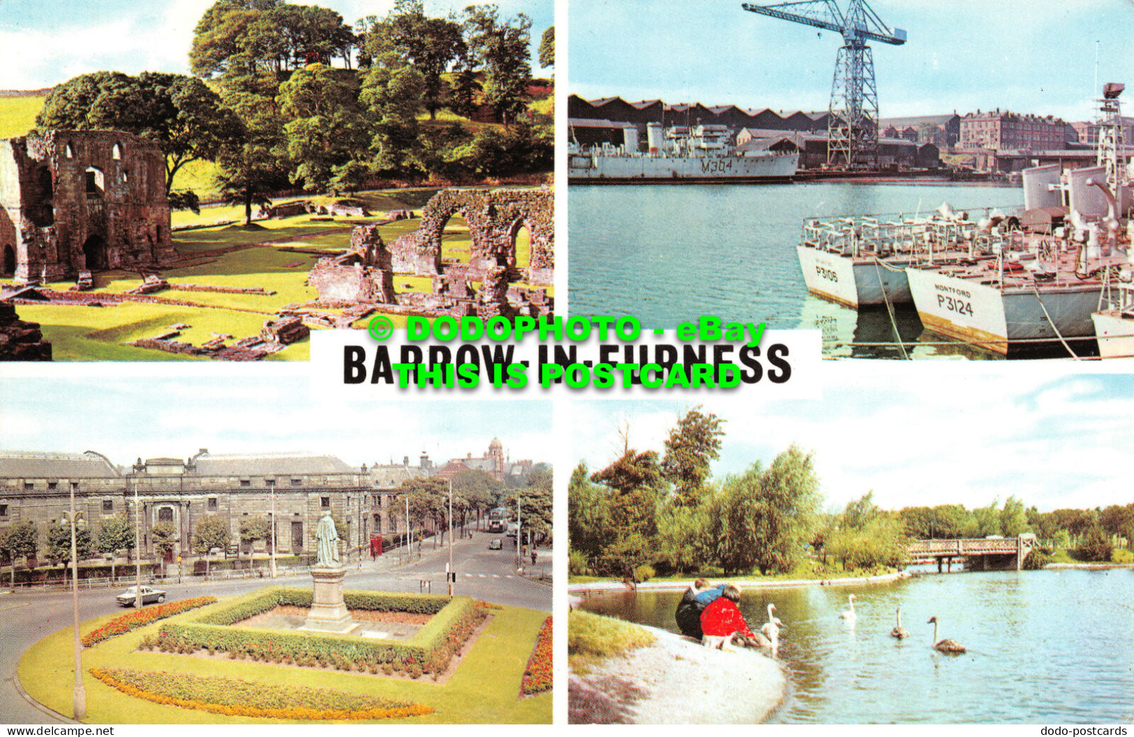 R519882 Barrow in Furness. Furness Abbey. The Lake. Public Park. Multi View