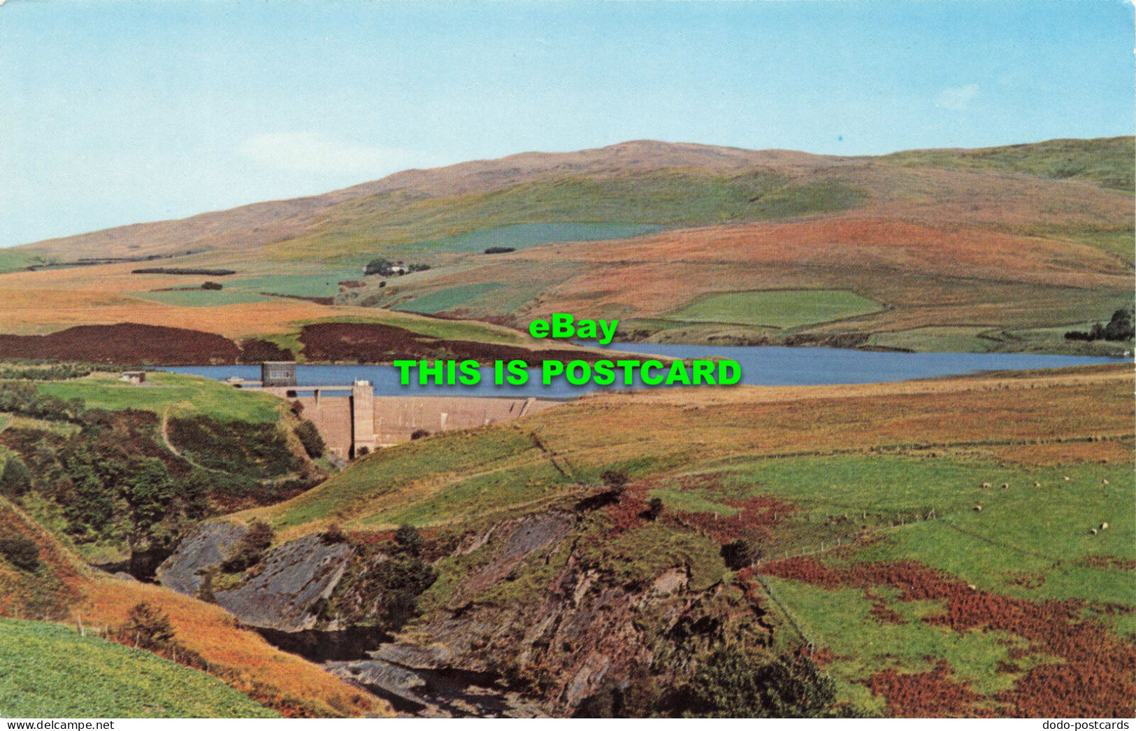 R571707 Dinas Dam. Cardiganshire. Wales. Litho Canada. N. P. O. Belfast. Dexter