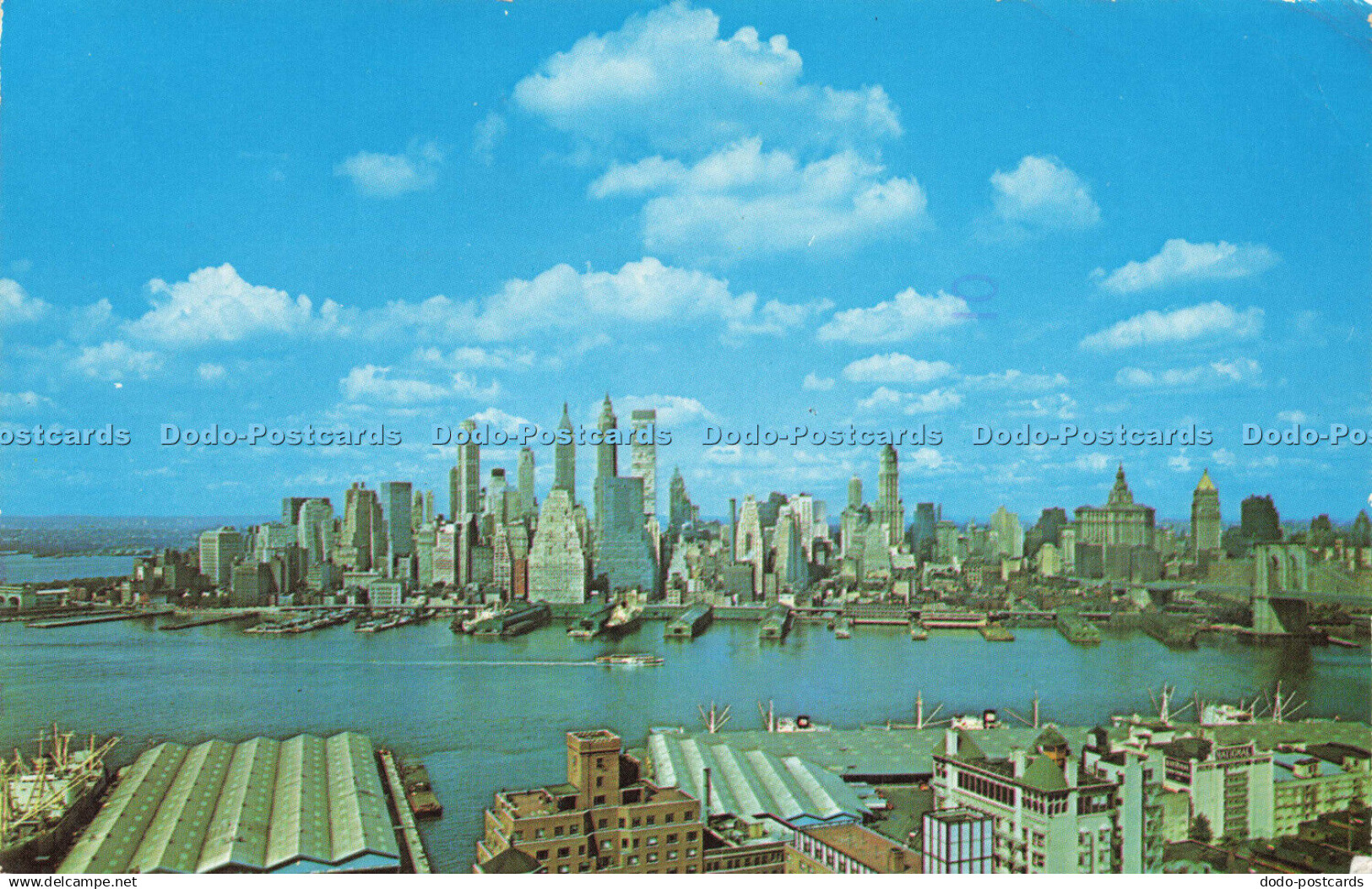 R578957 New York City Lower Manhattan Skyline Manhattan Post Card Dexter Press E