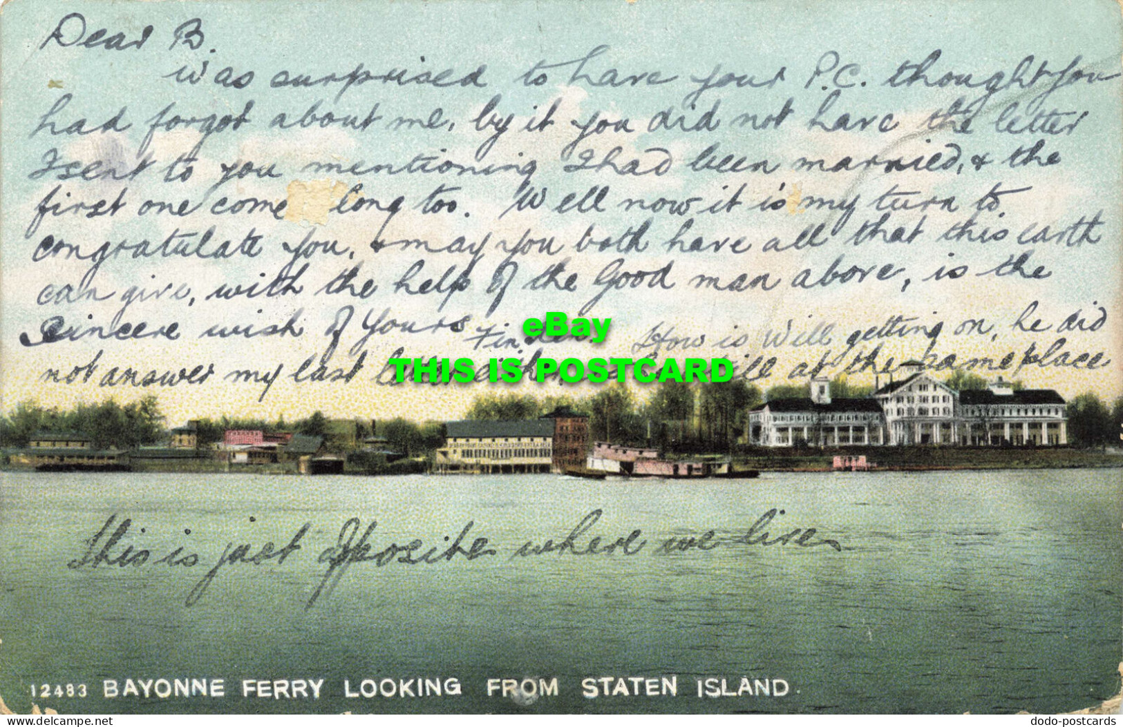 R595426 Bayonne Ferry Looking from Staten Island. Souvenir Post Card. 1907