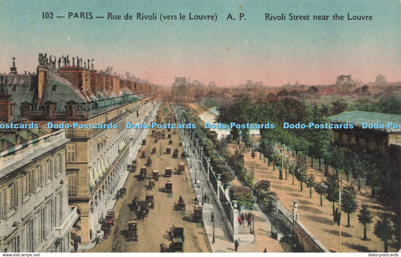 R597358 102 Paris Rue de Rivoli Vers le Louvre A P Rivoli Street near Louvre A P