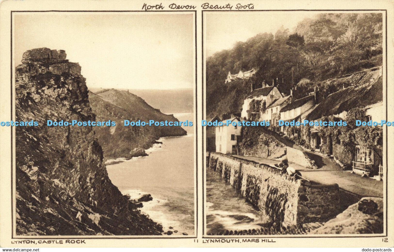 R598402 North Devon Beauty Spots Lynmouth Lynton Mars Hill Castle Rock Photochro