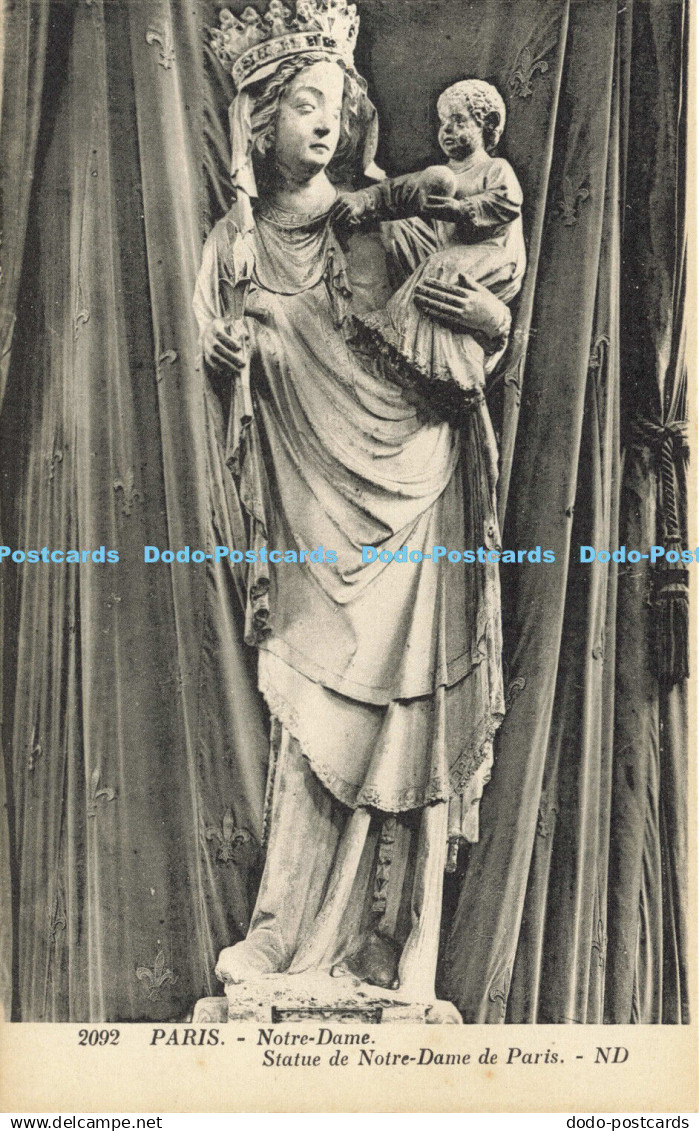 R609922 Paris Notre dame Statue de Notre Dame de Paris Levy et Neurdein Reunis N