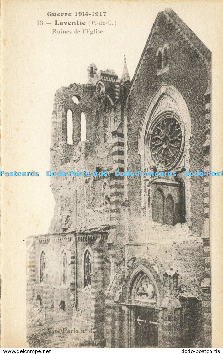 R610940 Laventie Ruines de l Eglise Guerre 1914