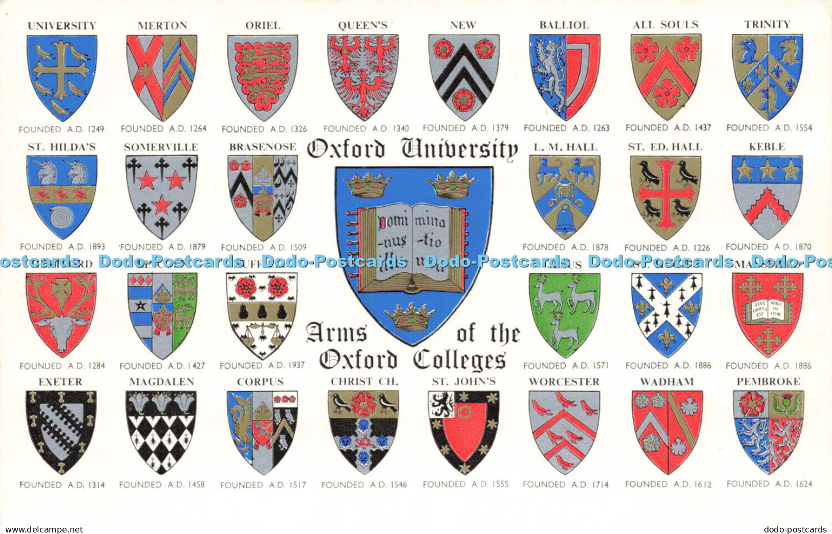 R615620 Oxford University Arms of Oxford Colleges Salmon