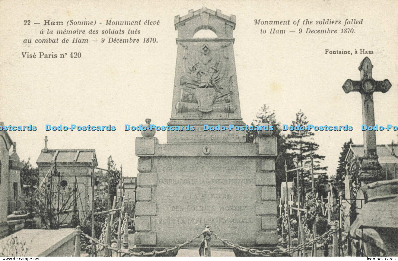 R621393 22 Ham Somme Monument of soldiers falled to Ham Vise Paris No 420 Fontai