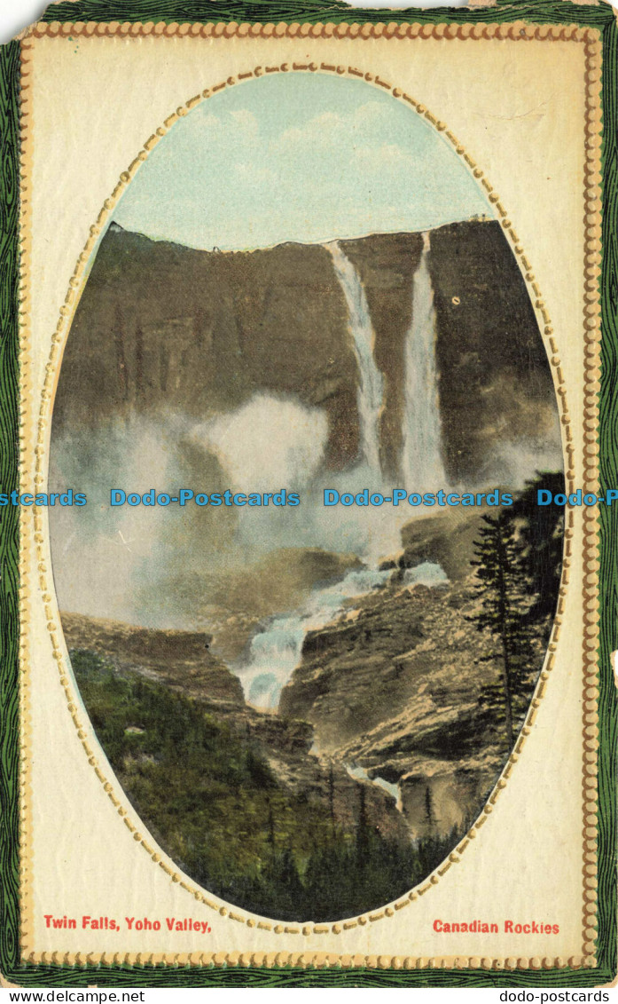 R624562 Twin Falls. Yoho Valley. Canadian Rockies. Valentine. 1912