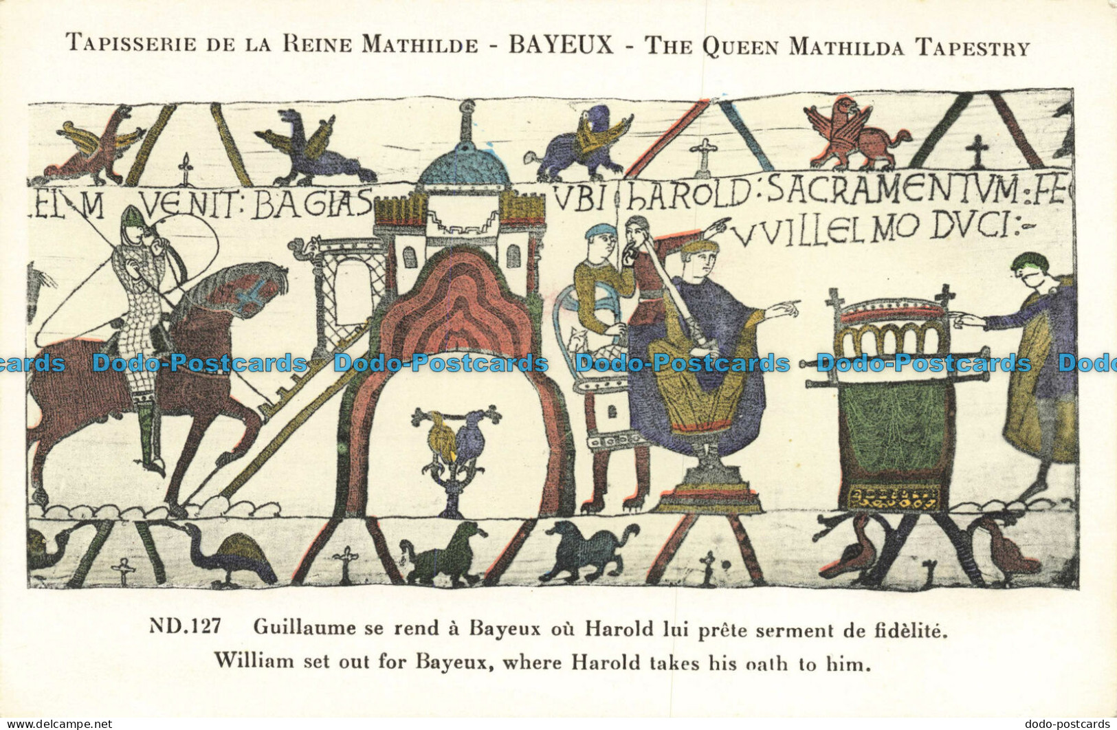 R631008 Bayeux. The Queen Mathilda Tapestry. William Set Out For Bayeux. C. A. P