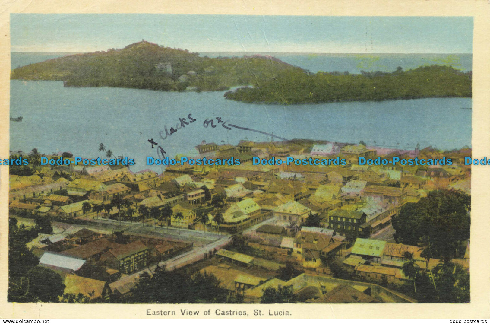 R633593 St. Lucia. Eastern View of Castries. Photogelatine Engraving