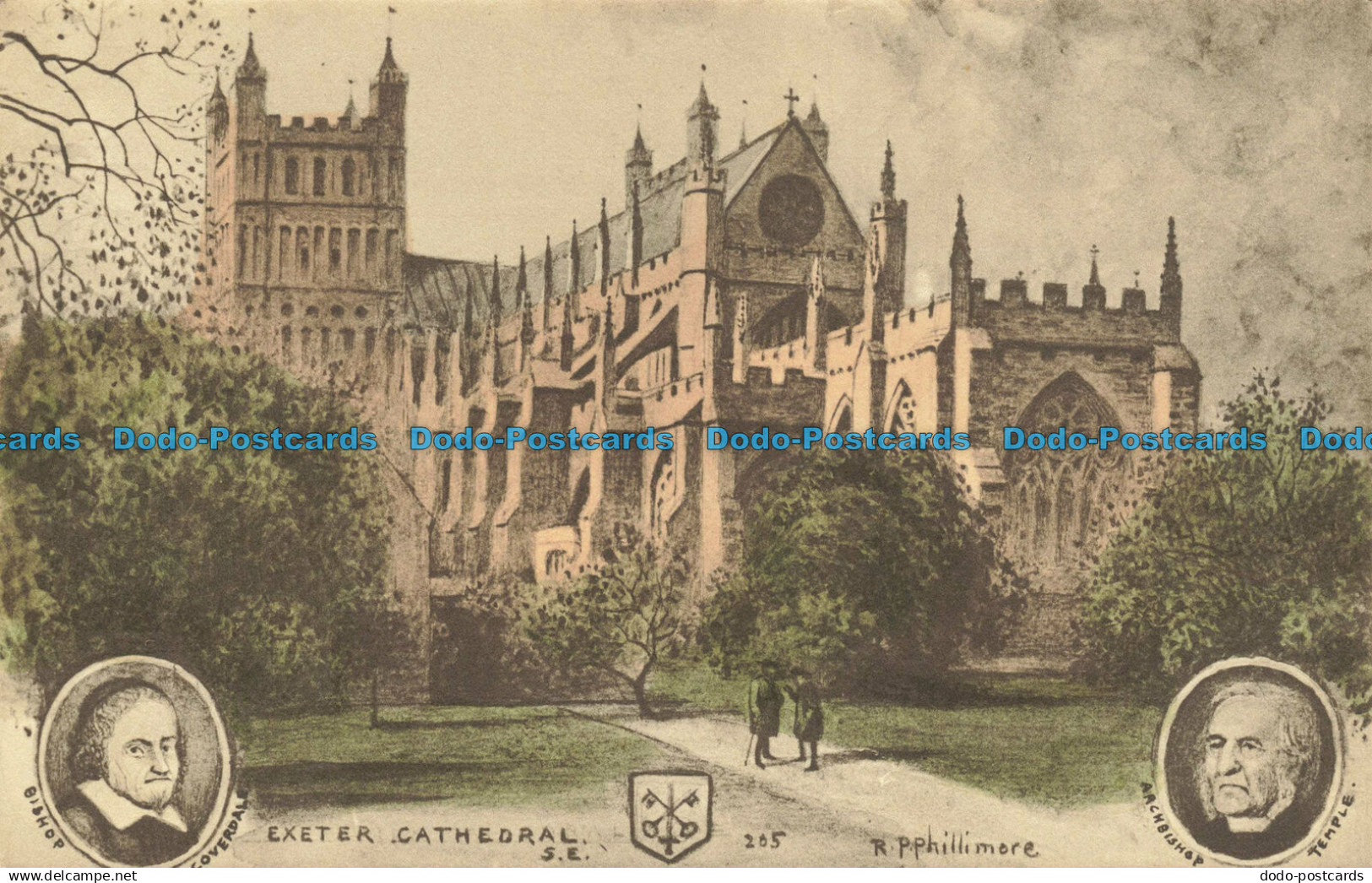 R635221 Exeter Cathedral. The View of Exeter Cathedral Taken from the Palace Gar