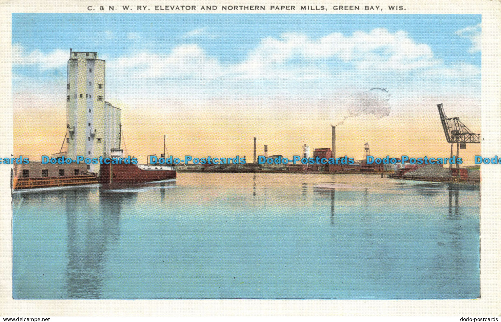 R635729 Wis. Ry. Elevator and Northen Paper Mills. Green Bay. Bosse New Depot