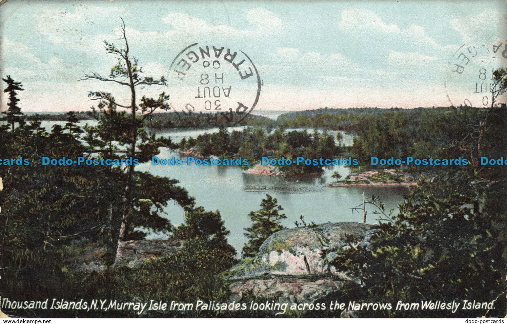 R653889 Thousand Islands. N. Y. Murray Isle from Palisades Looking Across the Na