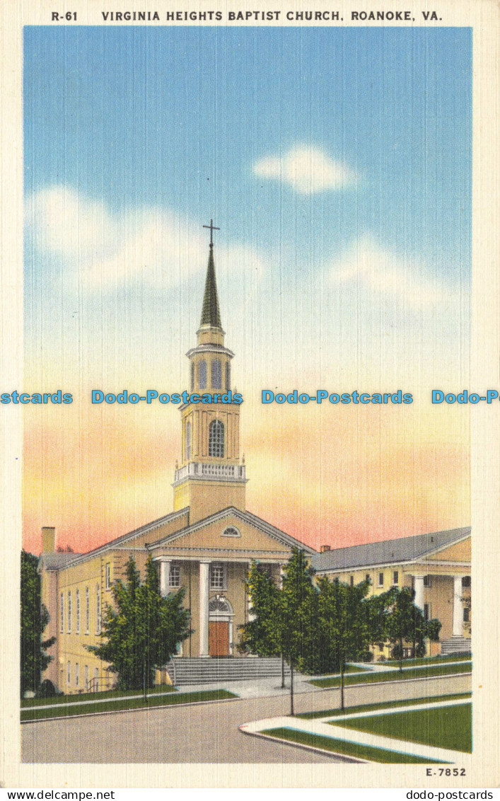 R656584 Va. Roanoke. Virginia Heights Baptist Church. Asheville Post Card