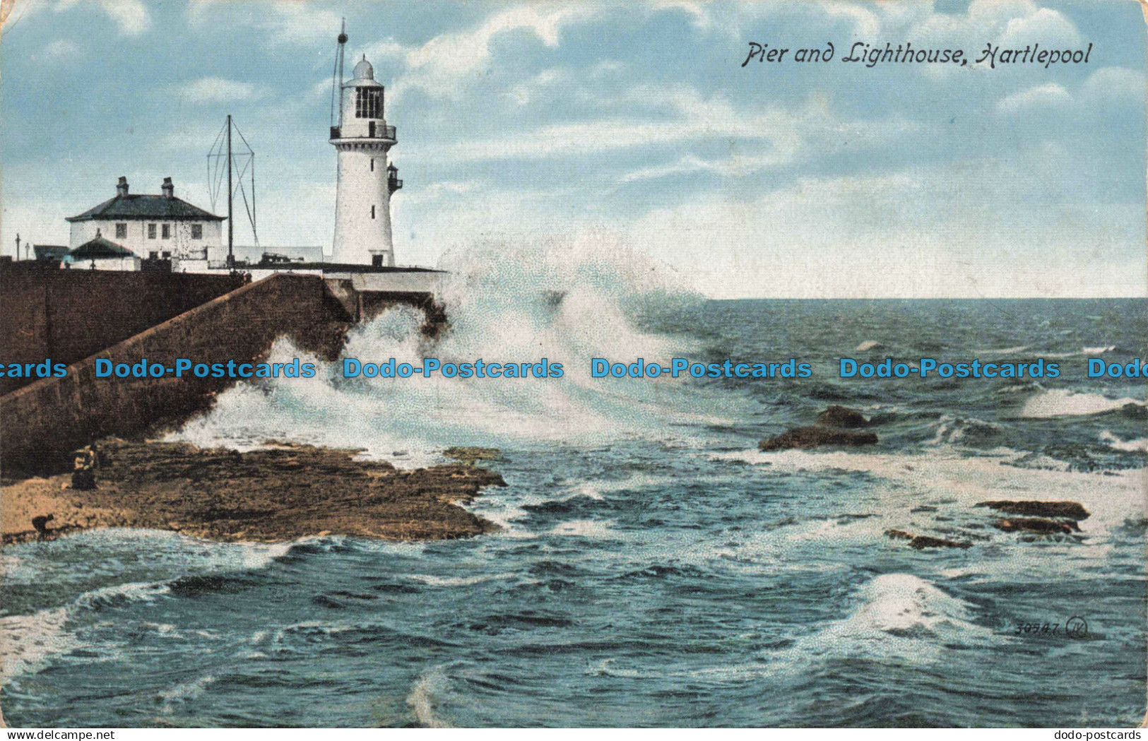 R667981 Hartlepool. Pier and Lighthouse. Valentines Series