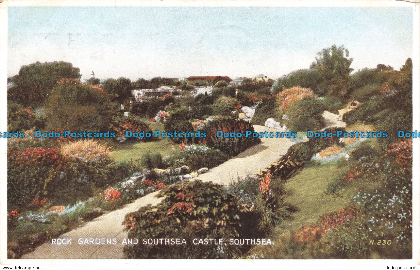 R673817 Southsea. Rock Gardens and Southsea Castle. Valentine. Carbo Colour. 193