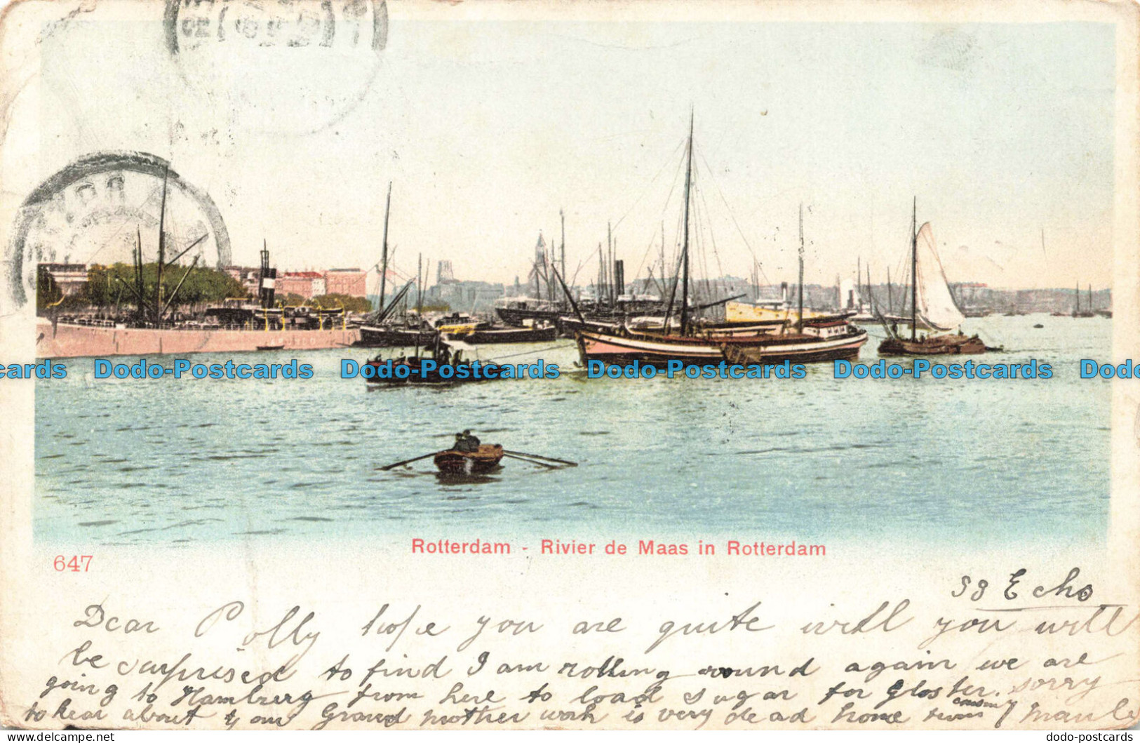 R676867 Rotterdam. Rivier de Maas in Rotterdam. 1906