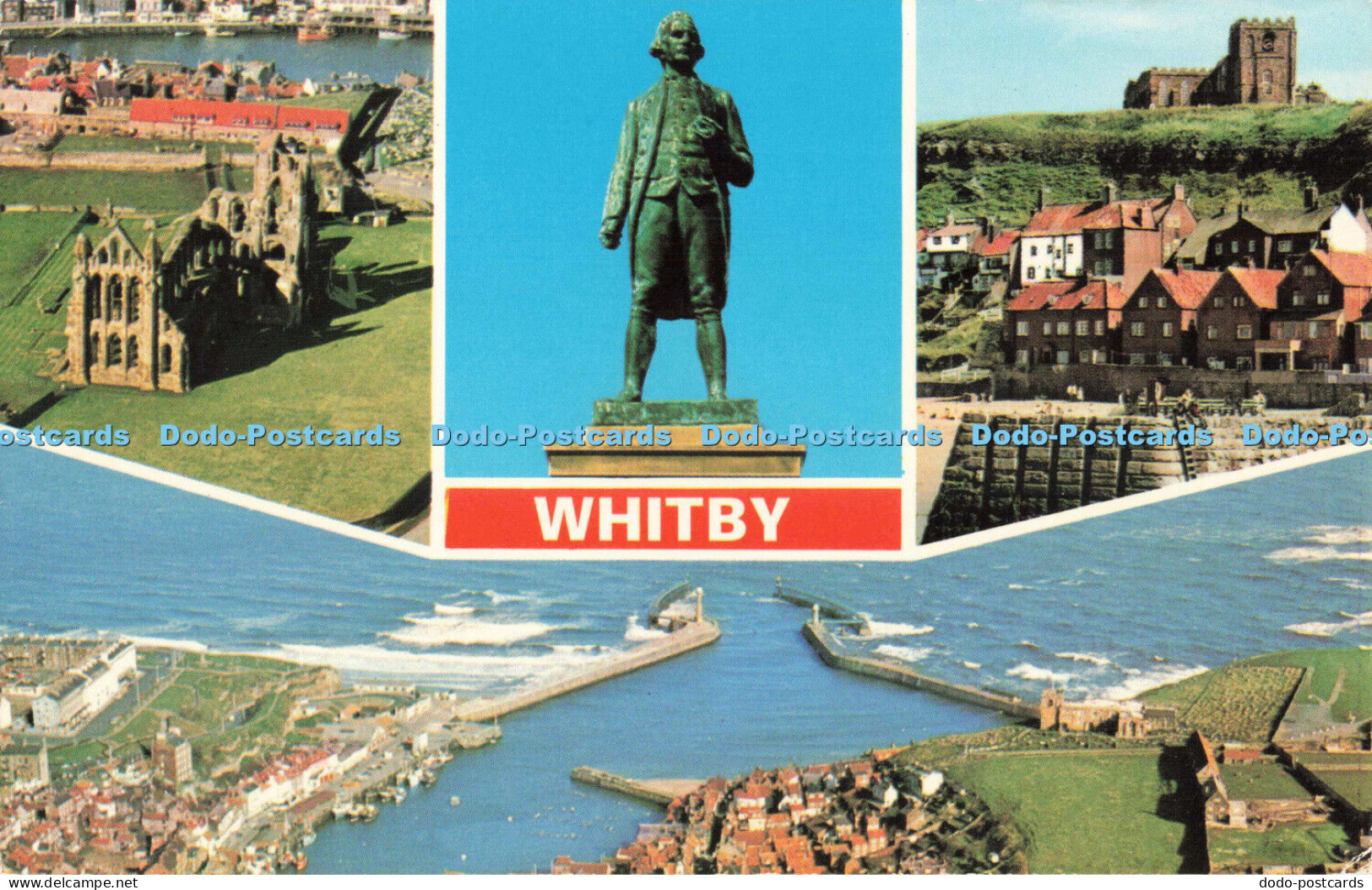 R682088 Whitby. The Abbey. Whitby Harbour. St. Mary Church. E. T. W. Dennis and