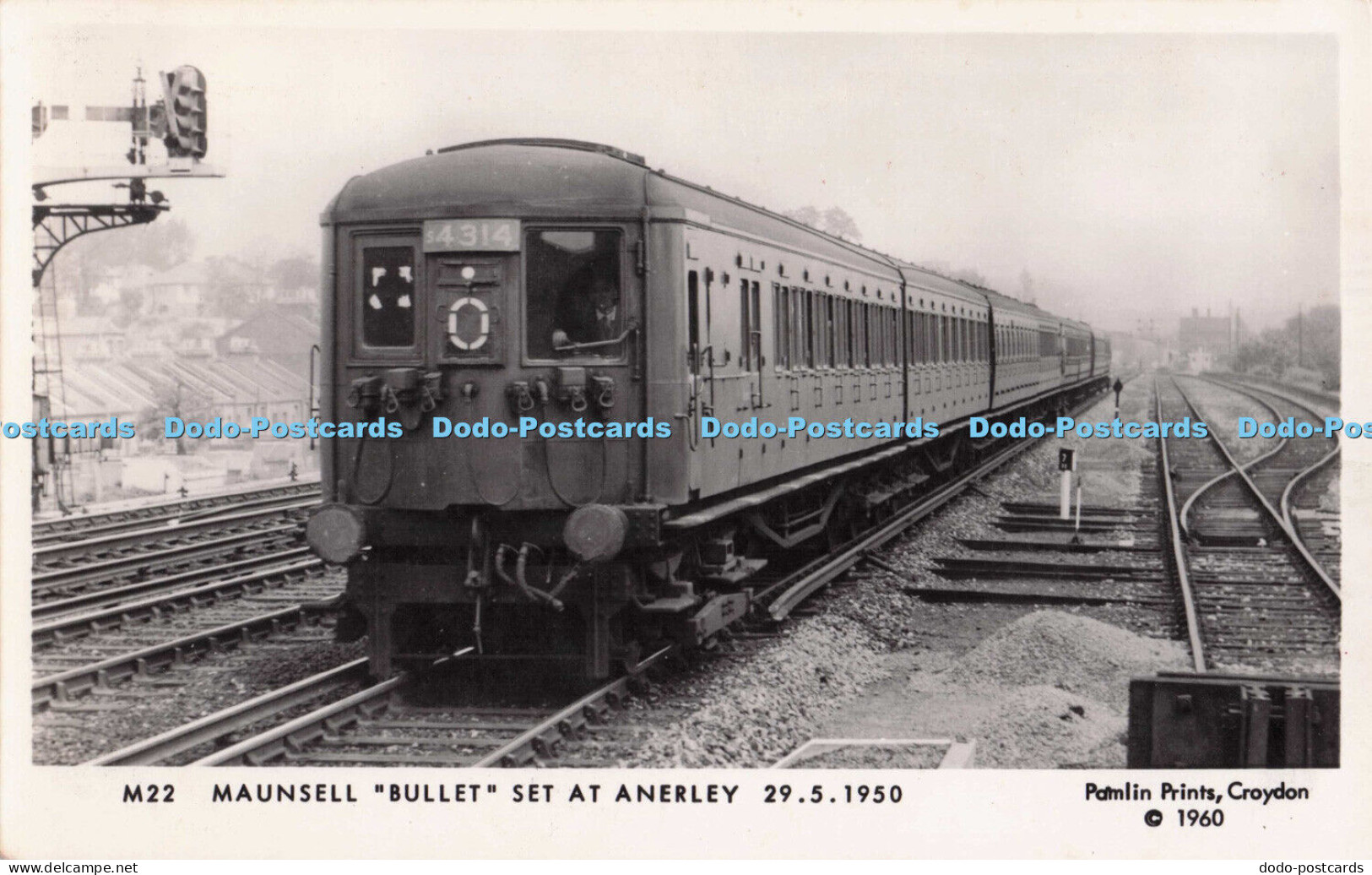 R696870 Maunsell Bullet Set at Anerley. Pamlin Prints. 1950