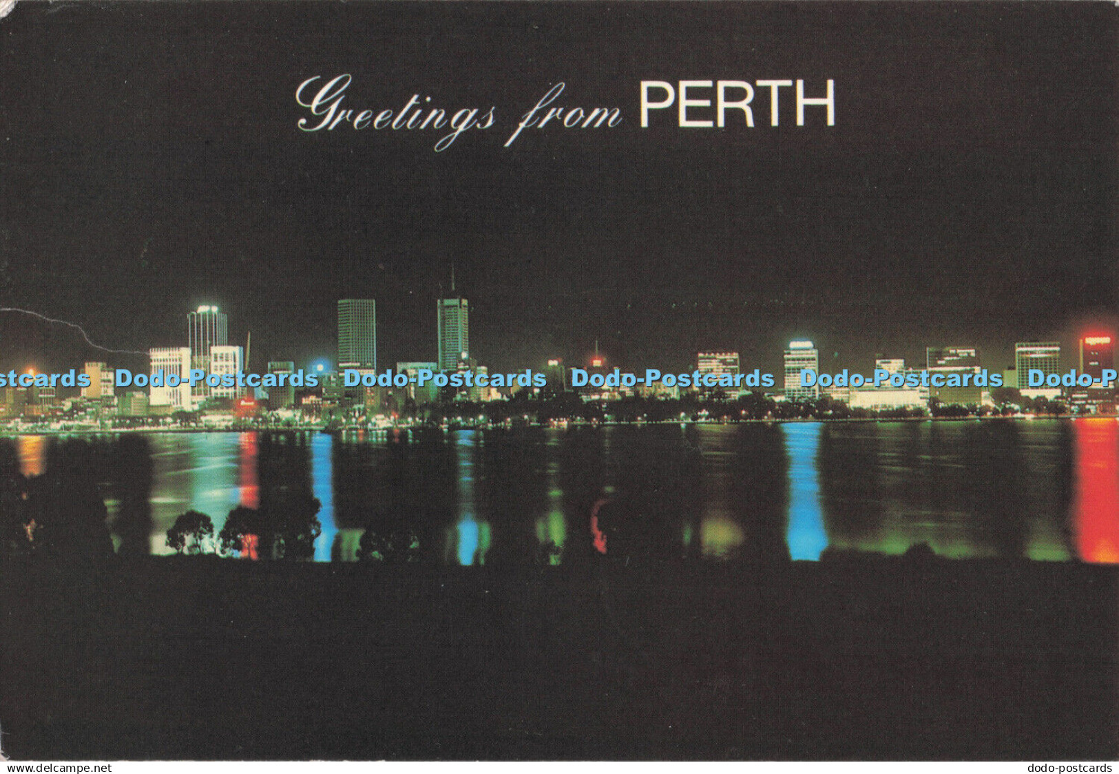 R723057 Greetings from Perth Perth Skyline at Night National View by Murfett Pty