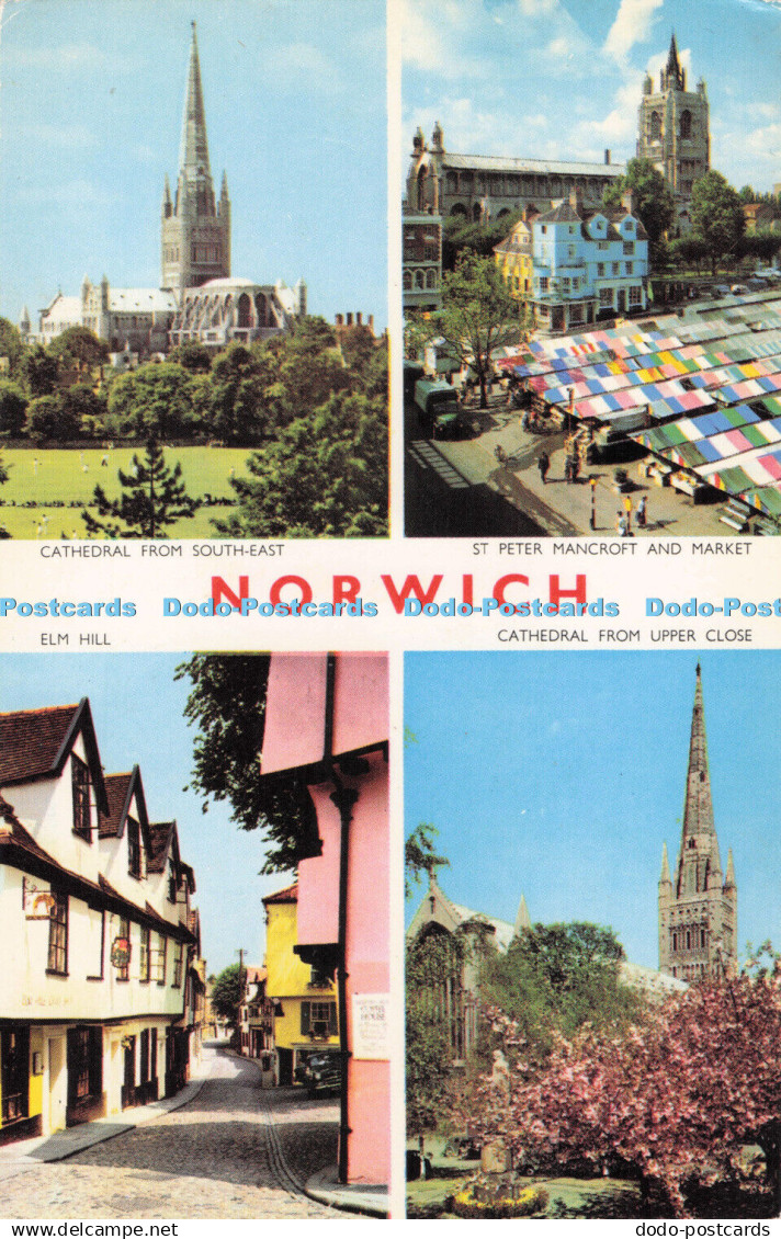 R727321 Norwich Elm Hill Cathedral From South East Jarrold Norwich England Multi