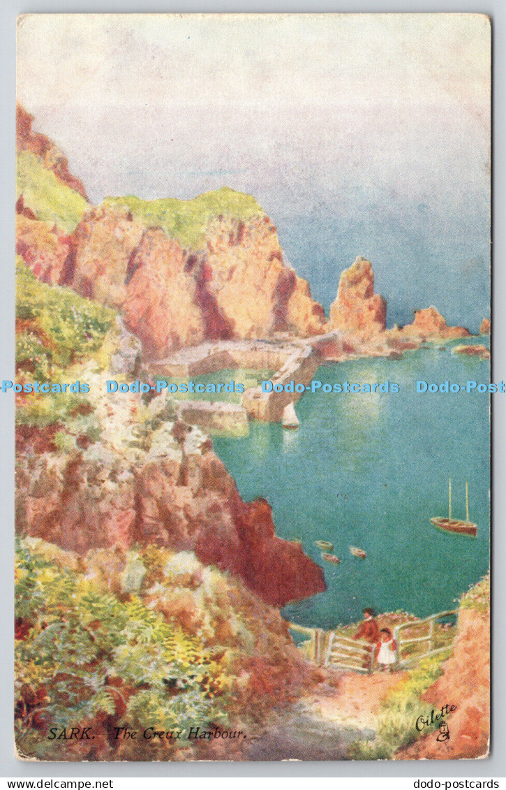 R773629 Sark The Creux Harbour Alderney and Sark Tuck Oilette 7320 A and C Black