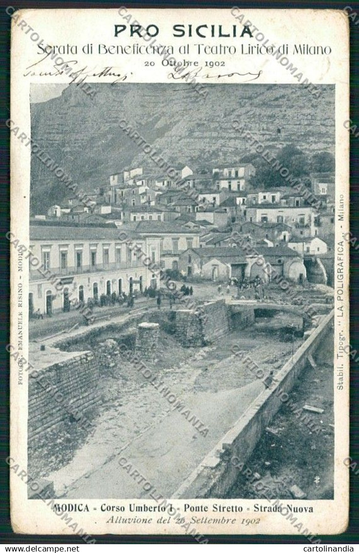 Ragusa Modica Alluvione 1902 cartolina QQ0616