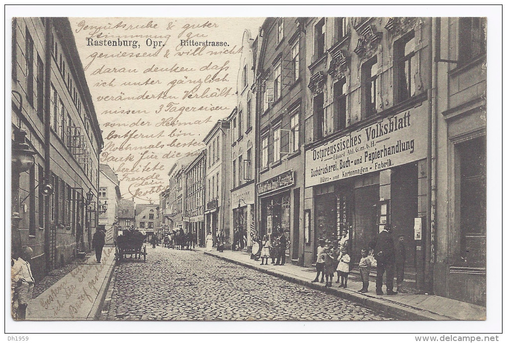 RASTENBURG 1916 OSTPREUSSEN RITTERSTRASSE VOLKSBLATT PRESSE PAPIERHANDLUNG ED. AHL  pour APPENWEIER BADEN