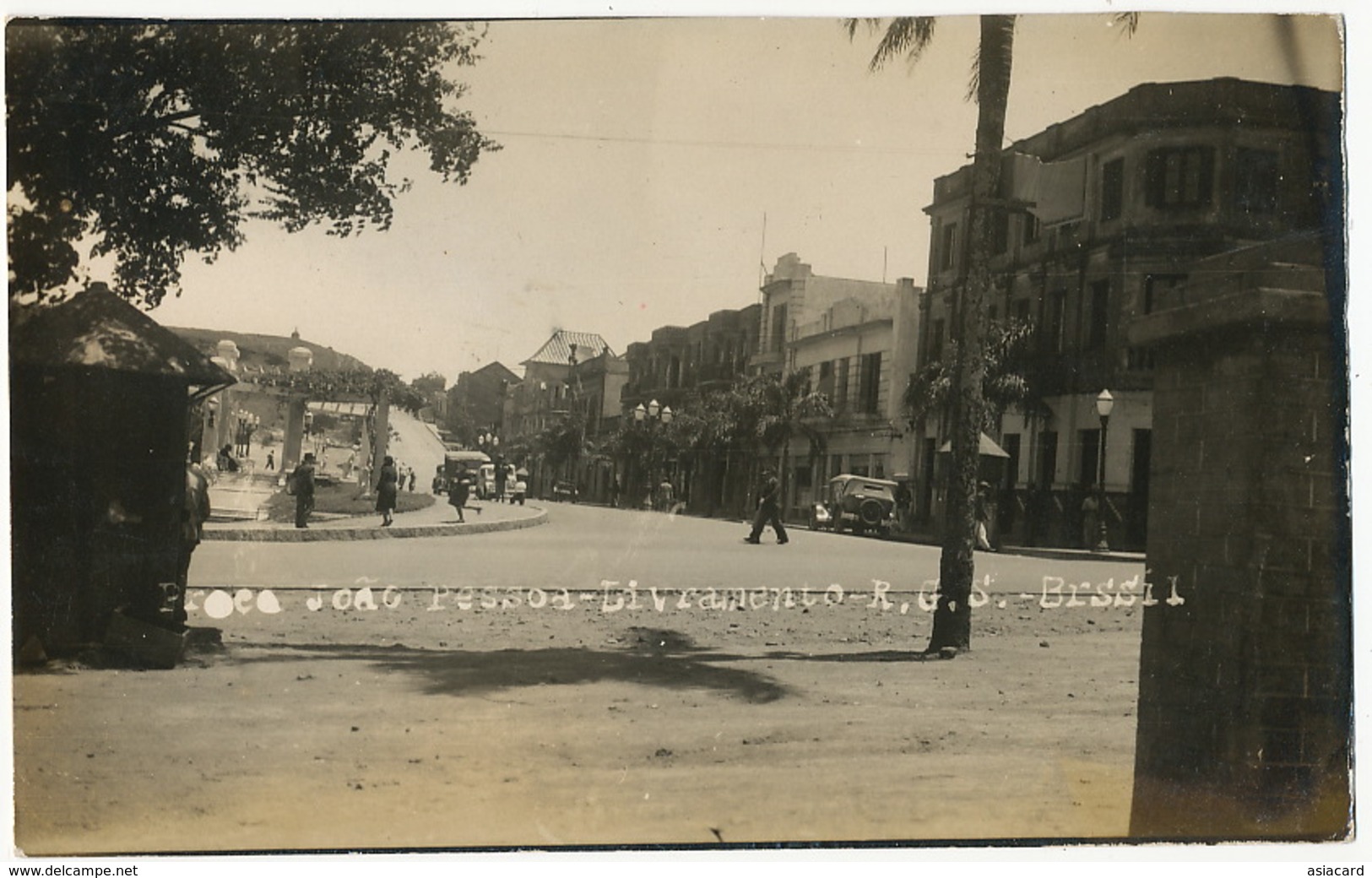 Real Photo Livramento Praça Joao Pessoa R.G.S. Brazil no postcard back