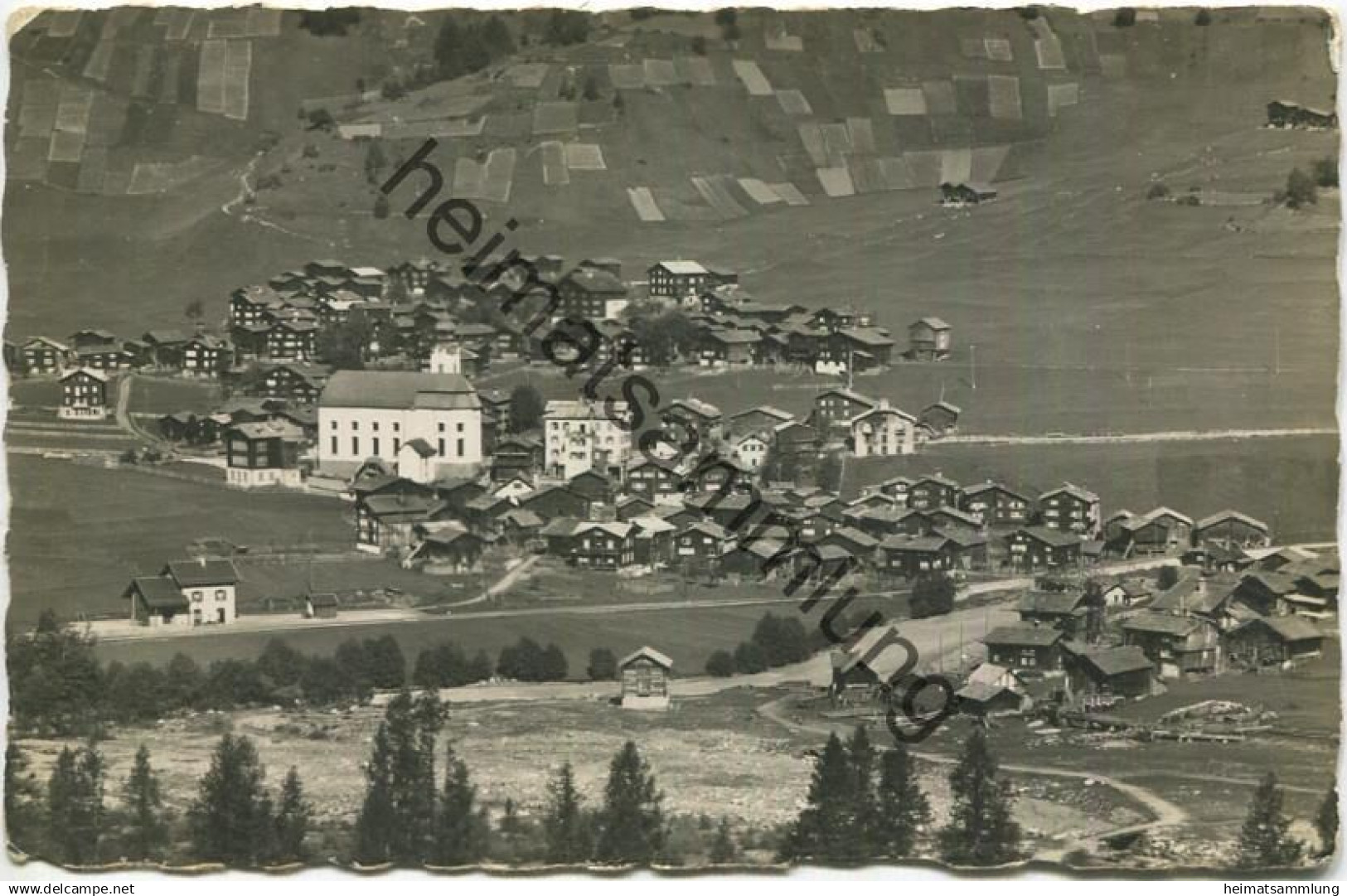 Reckingen - Dorfansicht mit Bahnhof und Rotten - Foto-AK - Edition E. Gyger Adelboden