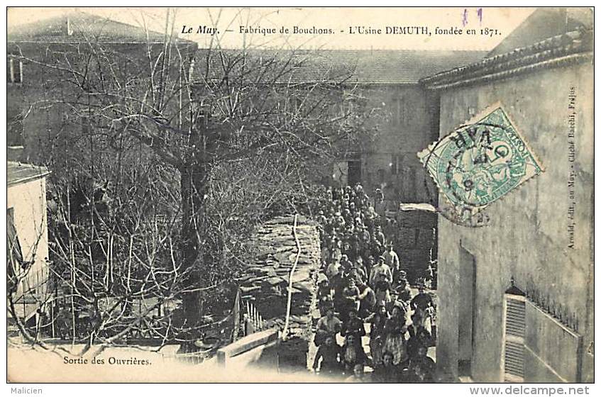 - ref F231 - var - le muy - fabrique de bouchons - l usine demuth - fondee en 1871 - sortie des ouvrieres - usines -