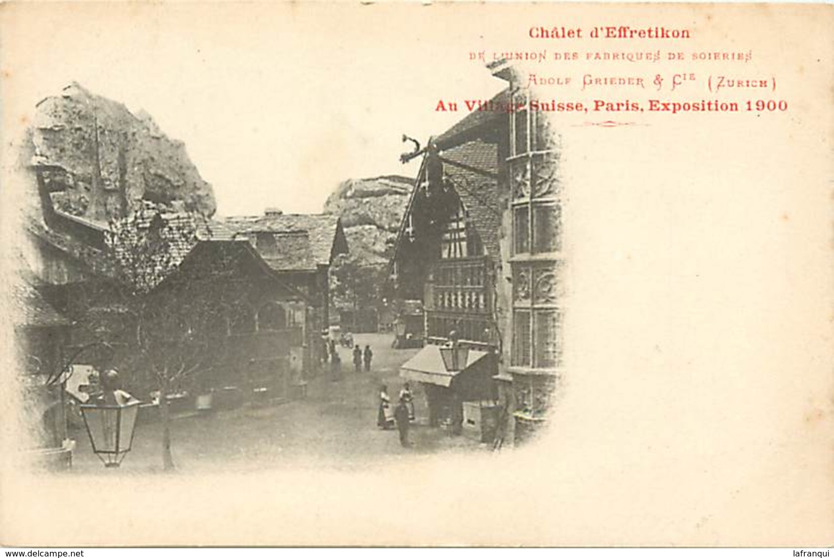 ref G557-chalet d effretikon union des fabriques de soie -zurich  -suisse -carte bon etat -