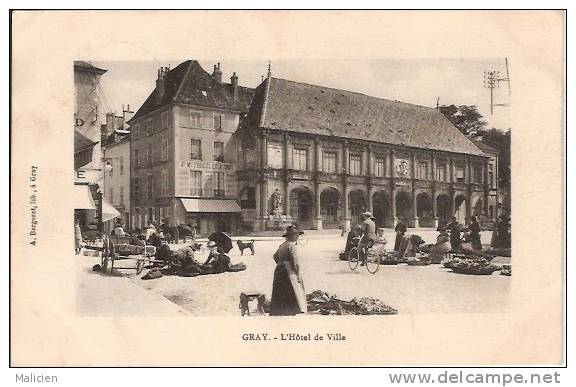 REF MLA RD NO 800- HAUTE SAONE - gray - l hotel de ville et le marché - bon etat