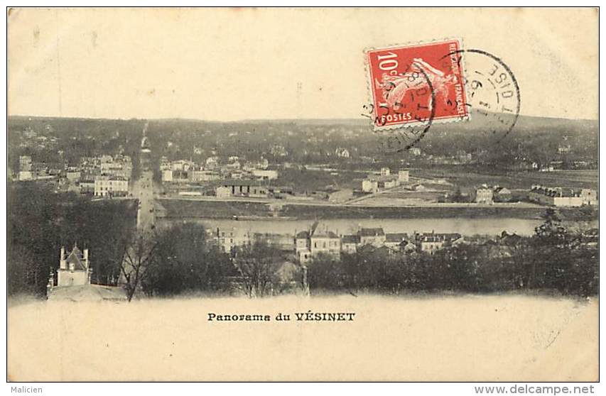 -ref-N518 - yvelines - le vesinet - panorama - carte bon etat -