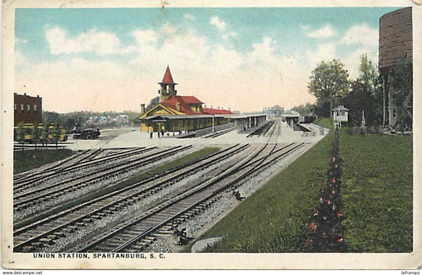 -ref  V766- usa - etats unis d amerique - union station railway - spartanburg -s c - carte bon etat  -