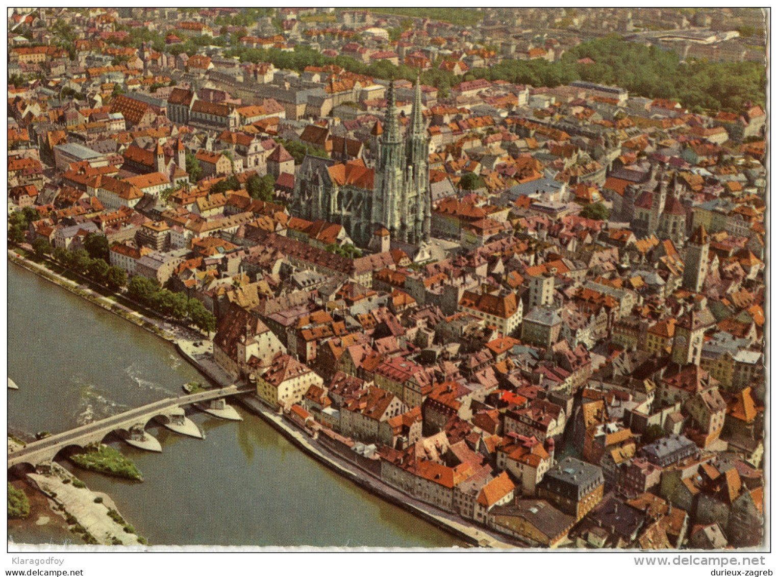 Regensburg postcard travelled  to Yugoslavia 1960 bb