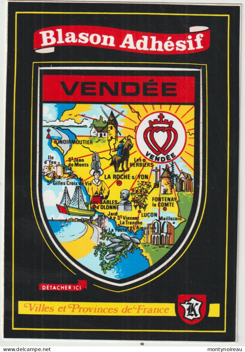 région : Vendée : blason  adhésif autocollant