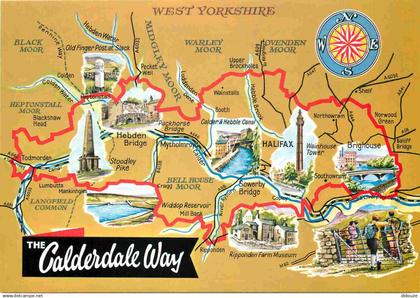 Angleterre - West Yorkshire - The Calderdale Way - Map Card - Carte Géographique - Yorkshire - England - Royaume Uni - U