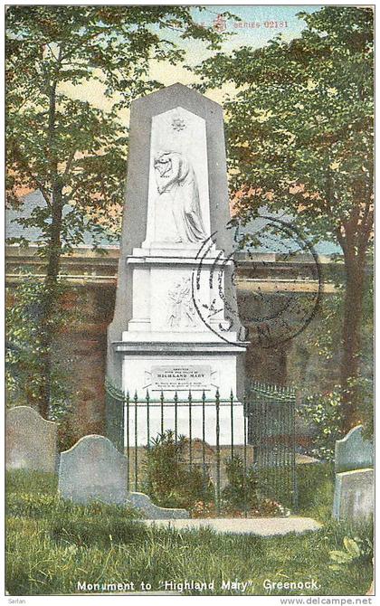 ANGLETERRE , ECOSSE , Monument to Highland Mary , GREENOCK , *5976