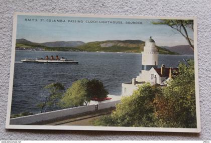 Gourock, St Columbia passing cloch lighthouse, Ecosse