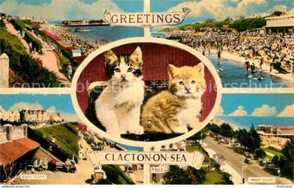 73606584 Clacton-on-Sea Panorama Cliffs Beach Cats Clacton-on-Sea