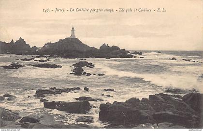 Jersey - La Corbière par gros temps - The gale at Corbiere - Publ. E. L. 149