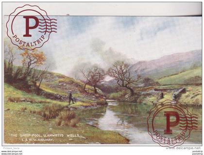 Early L & N.W. Railway Postcard - The Sheep Pool Llanwrtyd Wells Becknockshire Wales