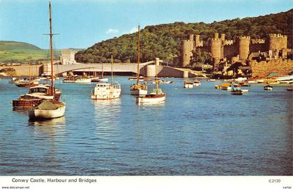 CONWY Castle.  Harbour and Bridges